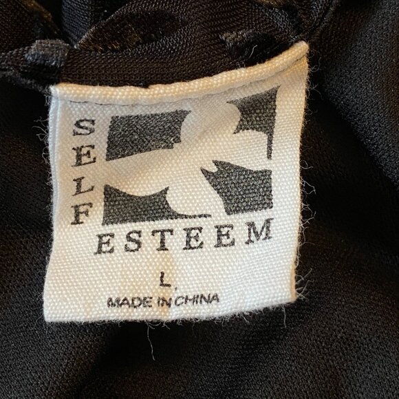 Y2K Velvet Burnout Babydoll Top Sz L Black Sheer Fairy Grunge Whimisgoth - Picture 11 of 14